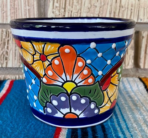 Mexican ceramic flower pot - flower,