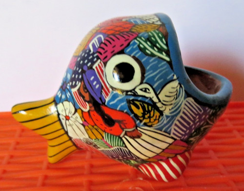 Talavera wide mouth fish - talavera,